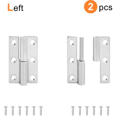 Charnières amovibles en acier inoxydable (64 mm de long) - Lot de 2 - Ouverture à 270° - Noir - Pour portes de meubles de cuisine, placards et armoires (1/5)