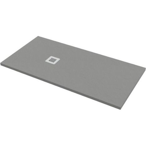 Piatto doccia 75x140 h.2,8 in marmo resina effetto pietra grigio (1/5)