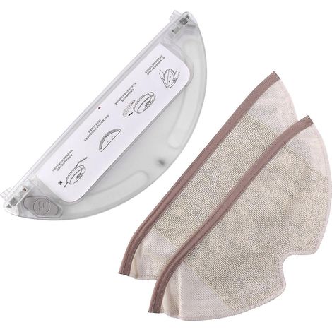 2 lingettes de nettoyage, réservoir d'eau sec, serpillière + 1 filtre pour réservoir d'eau (1/4)