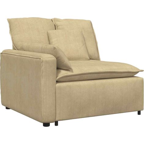 Modulo Terminale Bracciolo Divani da Giardino Divano Modulare con Cuscini Verde Grigio 100 cm (1/5)