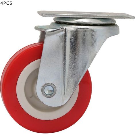 Roulette, plaque supérieure pivotante de 2 pouces à capuchon en acier à 360 degrés, charge de 30 kg pour chaises, meubles de bureau (1/5)