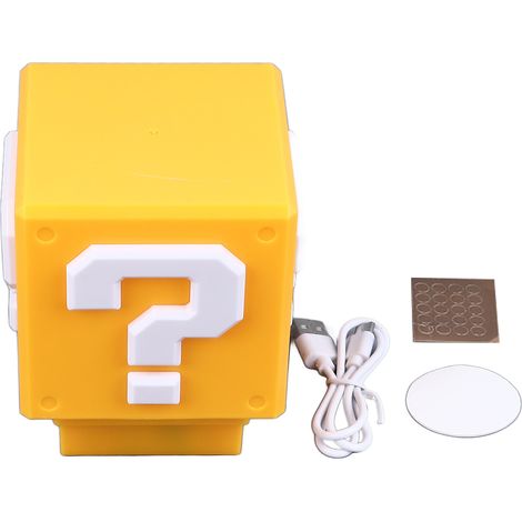 Veilleuse LED bloc de questions avec son, lampe de chevet Rechargeable à économie d'énergie pour chambre à coucher et bureau