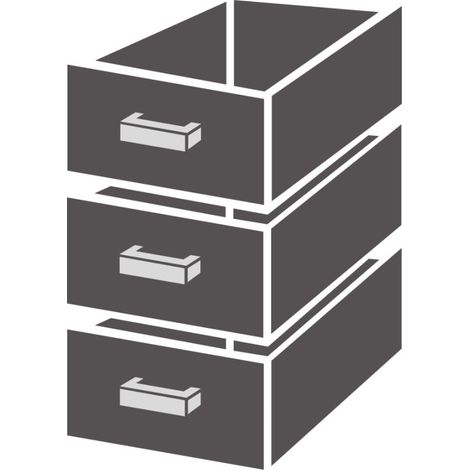 Bloc de tiroirs 1/3 monobloc soft closing - Combisteel (1/4)