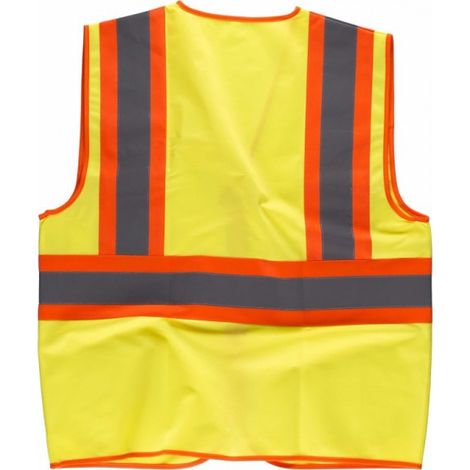 Chaleco de alta visibilidad WORKTEAM ribeteado con bies a contraste Fluor C3620 XL Amarillo A.V.+ Naranja A.V. (1/2)