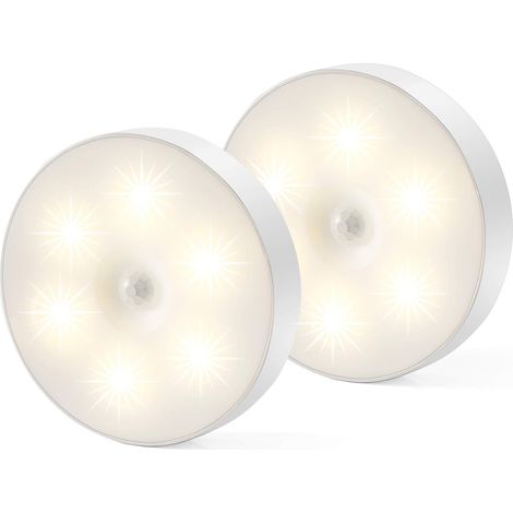 Veilleuse Led - Détecteur De Mouvement Automatique - Rechargeable Par USB - Magnétique Et Adhésif - 3 À 6 M De Portée - 25 S D'extinction Auto - 4000 K - Lot De 2 (1/5)