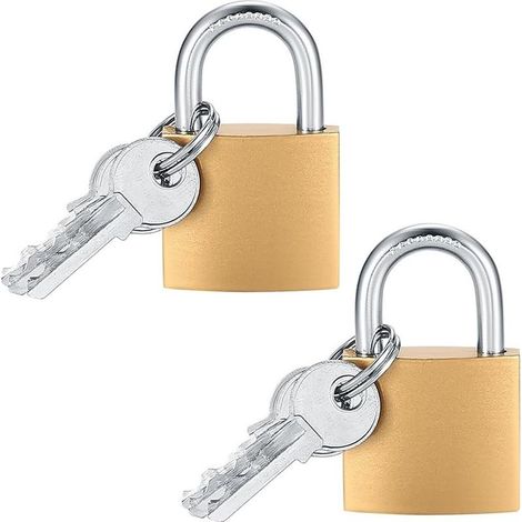 Pack Locker Padlock with Keys, Small Suitcase Lock, Mini Luggage Lock, Keyed Padlock for College Travel, Airplane (1/5)
