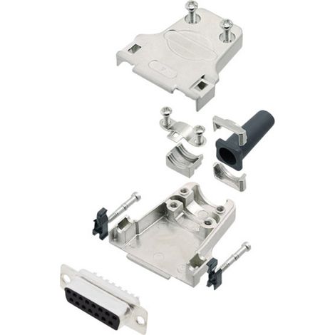 encitech DTZF15-DBS-K 6355-0044-12 D-SUB Buchsenleisten-Set 180 ° Polzahl: 15 Lötkelch 1 Set