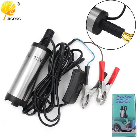 Mini pompe à eau portable, pompe à huile CC, pompe à huile submersible 38 mm, pompe diesel à pince 12 V