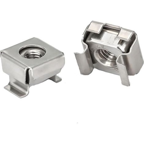 Schwimmende Käfigmuttern – 10er-Pack – Verzinkter Stahl oder Edelstahl 304 – Sichere Vibrationsbefestigung – Für Paneele und Rahmen – M4, M5, M6, M8 (1/4)