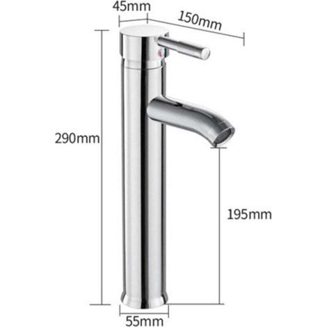 Robinet de cuisine en acier inoxydable chromé, mitigeur monotrou, robinet de lavabo, robinet de vasque à poser, décoration intérieure. (1/4)