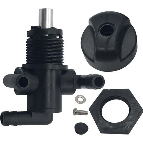 YMYNY Robinet d'arrêt de carburant à 3 voies Petcock pour Polaris Sportsman 500 335 400 600 700 Twin Magnum Trail Boss 325 330 500 7052161 5432559 avec bouton NUT (1/4)