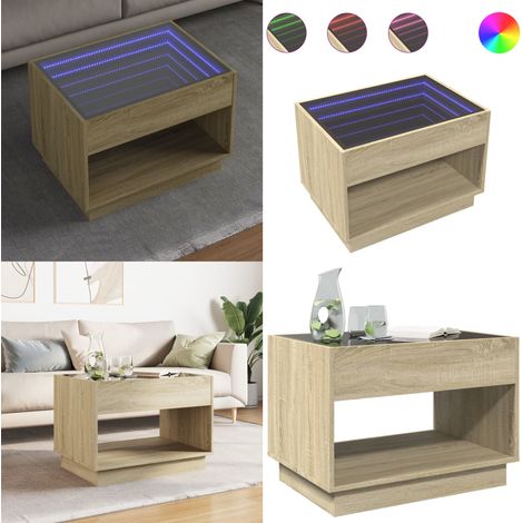 vidaXL Couchtisch mit Infinity-LED Sonoma-Eiche 70x50x50 cm (1/5)