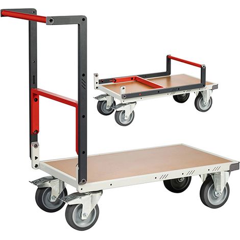 Carrello pieghevole con pianale in MDF da montare, 850x495 mm - Portata massima 400 kg - Ruote in materiale termoplastico - 804721241 (1/3)