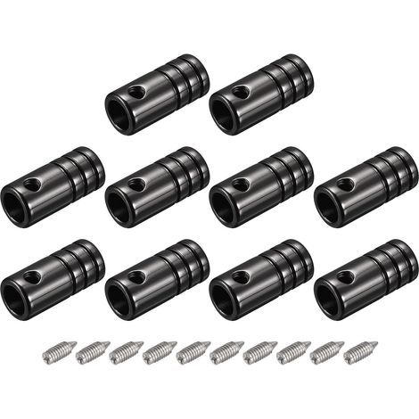 10pcs Métal Lacet Astuces, 5mm Vis Lacets Astuce Métal Cordons Fin Remplacement pour Baskets Vêtements DIY Réparation, Noir (1/5)