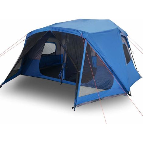 vidaXL Tienda familiar 10 personas impermeable apertura rápida azul (1/2)