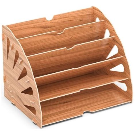 Rangement de bureau　Organisateur de Bureau en Bois, Boîte de Rangement pour Fichiers, Lettres, Papiers A4, Documents A-