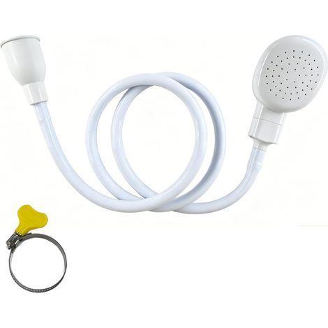 1 pièce - Robinet à connexion rapide - Pommeau de douche multifonctionnel - Pommeau de douche pour shampoing - Convient pour laver les animaux - Blanc (1/5)