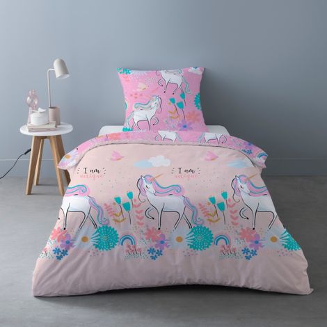 Housse de couette 140x200 Unique + 1 taie d'oreiller