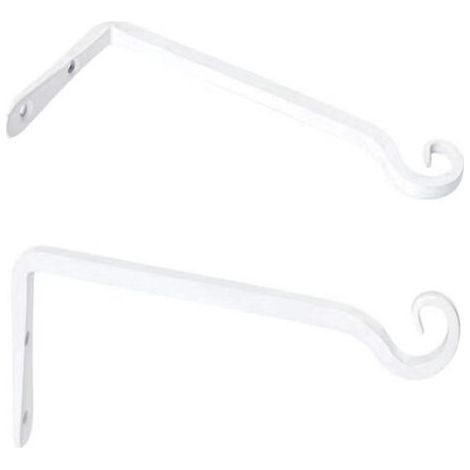 Lot de 2 Crochets- Blanc de Suspension Muraux Décoration Fer Forgé pour Jardin avec Vis pour Plantes Mangeoires à Oiseaux Lanternes (1/5)