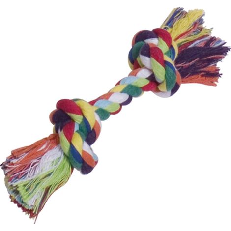Nobby® Hunde Spielseil Rope Toy, bunt 90 g, 2 Knoten, ca. 29 cm