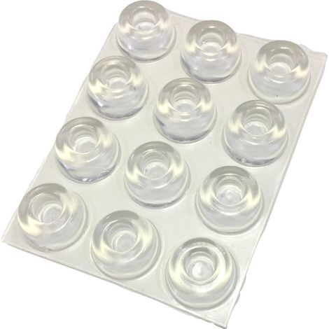 108 tampons de porte adhésifs transparents en PVC 22 x 10 mm, butées autocollantes anti-chocs pour meubles, portes, tiroirs, armoires et protection des surfaces (1/5)