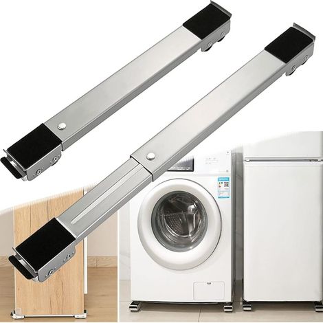 Ruedas móviles extensibles de alta resistencia, plataforma rodante ajustable, herramientas de elevación y deslizamiento, capacidad de carga de 300 kg (plateado)