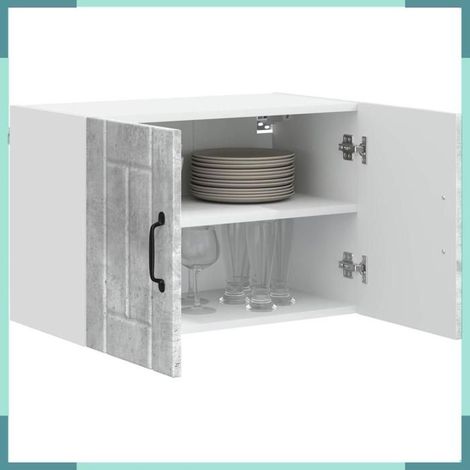 884921 Armoires murales de cuisine 2 pcs Gris béton 60 x 31 x 40 cm (1/5)