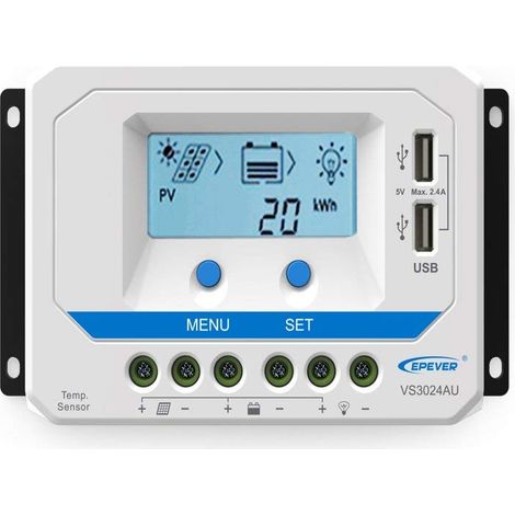 EPEVER VS3024AU PWM Regolatore di carica, 30 A, riconoscimento automatico, 12 V/24 V (1/4)