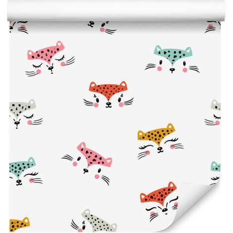 Papier peint chatons pour salon et chambre 50x1000 cm (1/5)