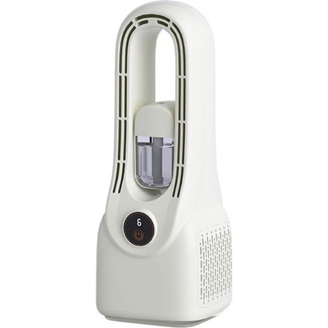 Ventilateur de bureau, humidificateur et ventilateur sans pale avec 6 vitesses, ventilateur de table silencieux rechargeable Type-C 1500mAh, idéal pour dortoirs, voitures, plage, maison, chambres et b (1/5)