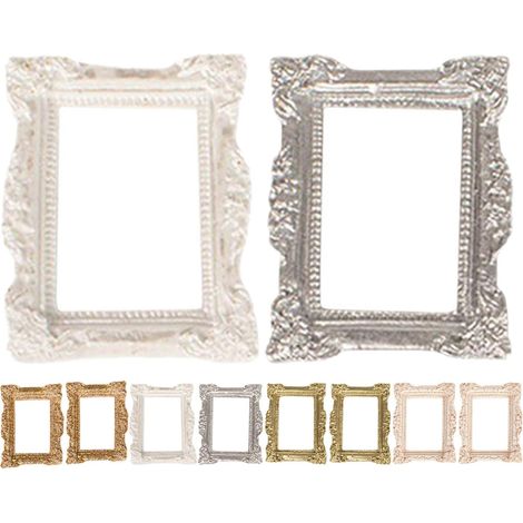 10 Vintage Miniature Resin Photo Frames, Pack of 10, Portable Decorative Frame for Jewelry Display, DIY Decoration and Tabletop (1/5)