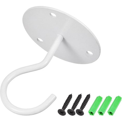 3er Pack Deckenhaken Wandmontage 65mm für hängende Kronleuchter Pflanzen Weiß (1/5)