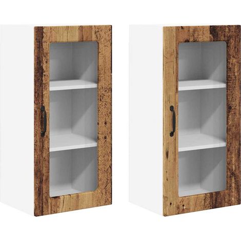 Meubles de Rangement,Armoire de cuisine 2 pcs Bois Ancien 40 x 31 x 80 cm CFW863889 (1/4)