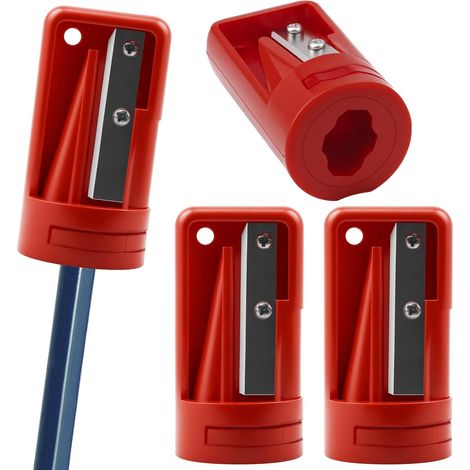 4 taille-crayons de charpentier, taille-crayons pour crayons de charpentier, taille-crayons pour le travail du bois, taille-crayons manuels pour le travail du bois, l'école, le bureau et les voyages, (1/5)