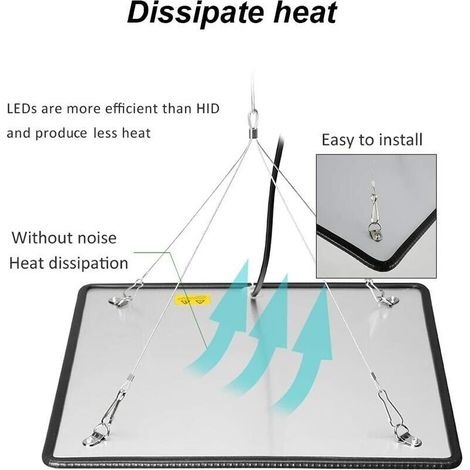Lampe LED 1000W pour culture intérieure – Spectre complet 380-800nm – 225 LED – Système de refroidissement en aluminium – Pour hydroponie et floraison