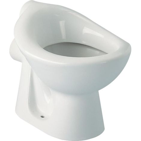Porcher – Cuvette pour WC à poser – Porcelaine vitrifiée – Assise ergonomique à bord rond – Sortie horizontale – Fixation au sol par 2 vis