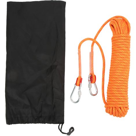 Corde d'escalade statique 8mm pour alpinisme et via ferrata, 20m orange vif (1/5)