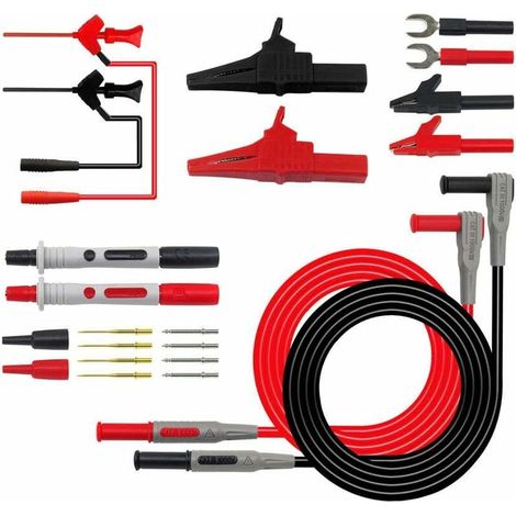 VURAHOME - Kits de Cordons de Test, Cordons de Test multimètre numérique électronique P1300D avec Pinces Crocodiles Ensemble de Pointes de sonde remplaçables (1/5)