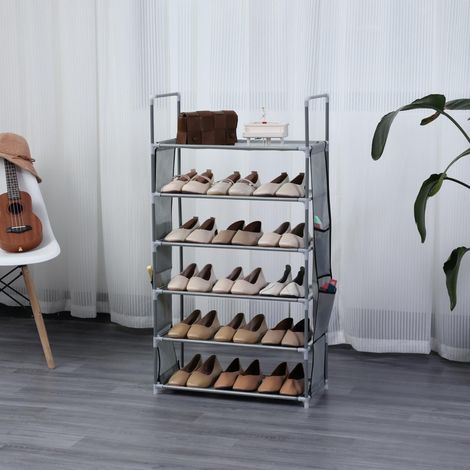 Zapatero Herzberg de almacenamiento de 6 niveles - 47x100cm Negro