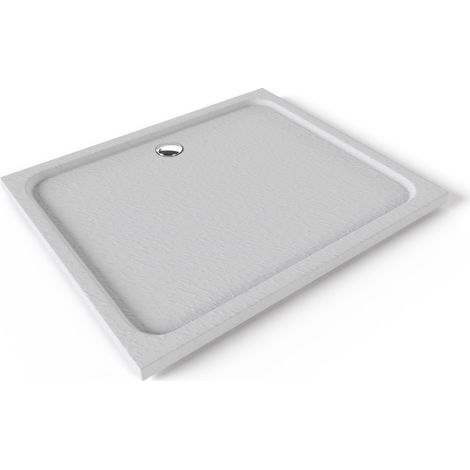 SHIMMER STONE Receveur de douche 100 x 120 cm acrylique Blanc effet pierre + bonde et siphon inclus - Salle de bain (1/5)
