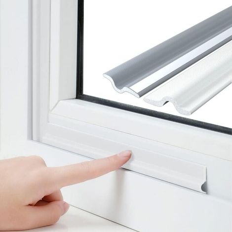 5m Blanc Joint de Fenetre Isolant Phonique Boudin Porte,Bande Etancheite Anti Poussiere pour Fenetre en Mousse PU Autocollante,Anti Bruit Coupe Vent pour Fenetres Coulissante et Bas de Porte (1/4)