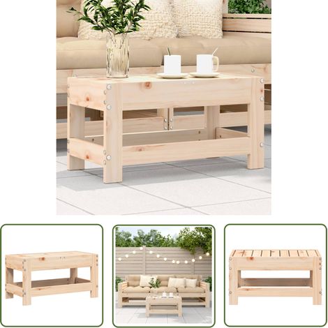 The Living Store Gartenhocker 62x30x32 cm Massivholz Kiefer - Gartensessel - Holzsessel - Gartenmöbeln - Kiefernholz Möbel - Outdoor Sessel (1/5)