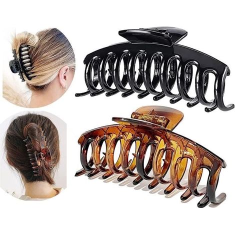 Haarspangen, große, rutschfeste Haarspangen, Haaraccessoires aus Acryl, für dickes Haar, Damen, Mädchen, 2 Stück (1/4)