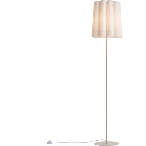 QAZQA Japandi Stehleuchte Beige mit Stoffschirm 160cm - Jenni (1/5)