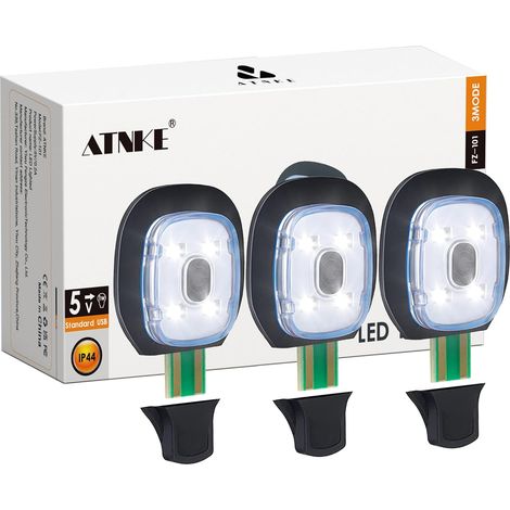 Remplacement 4 LED Bonnet Lampe Frontale,USB Rechargeable Chapeau de Course Ultra Lumineux Étanche Lampe Lumière D'alarme Clignotante Rouge et Bleue/White Light (1/5)