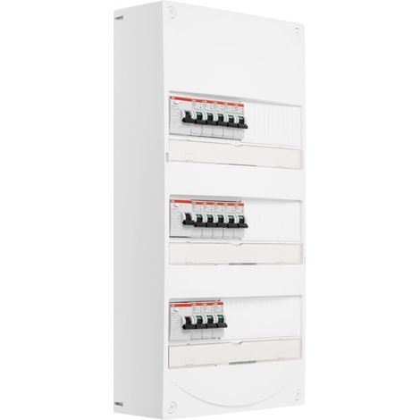 ABB Tableau 3 rangées pré-équipé 2 ID 40A type A + 1 ID 63A + 13 disjoncteurs (1/2)