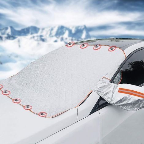 Protege Pare Brise Givre Et Fenetre Avant, Pare Soleil Voiture Pare Brise Thermique Universel Couverture Voiture Hiver Anti Pluie Neige Couverture Antivol-magnétique (1/5)