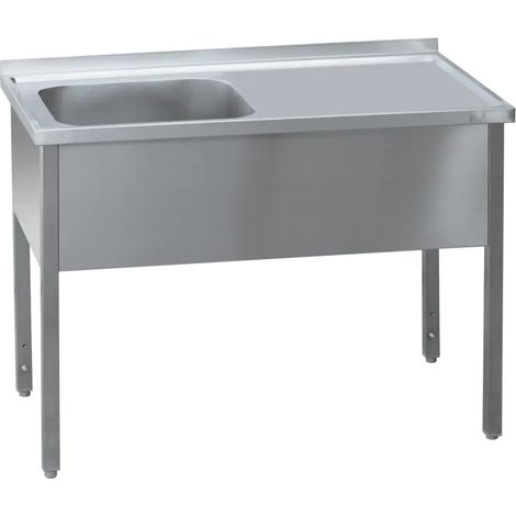 Table de lavage 100x70x90 - 1x évier 50x40x30 égouttoir droit REDFOX - MSJOP 7010 - REDFOX