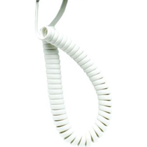 Cable rizo citymax blanco con conectores plug para conexión de teléfono a base