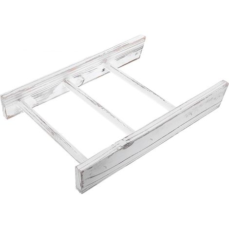 Porte-Serviettes Échelle Mini Blanche pour Salle De Bain, Bois Naturel, Style Campagnard, Support Compact Polyvalent pour Torchons Et Décor Champêtre, Organisateur D’Espace Fonctionnel (1/5)